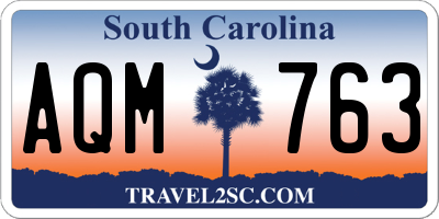 SC license plate AQM763