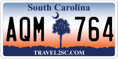 SC license plate AQM764