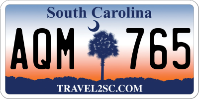 SC license plate AQM765
