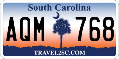 SC license plate AQM768