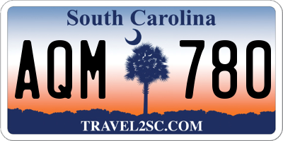 SC license plate AQM780