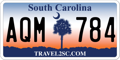 SC license plate AQM784