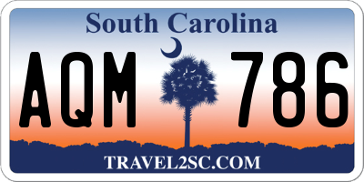 SC license plate AQM786