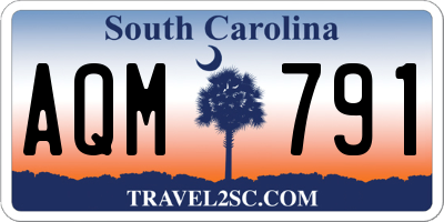 SC license plate AQM791