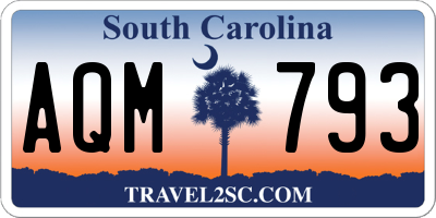 SC license plate AQM793