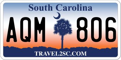 SC license plate AQM806