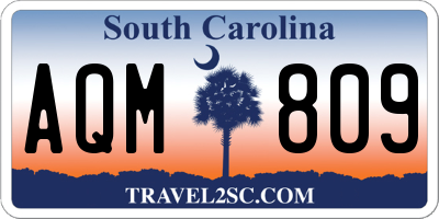 SC license plate AQM809