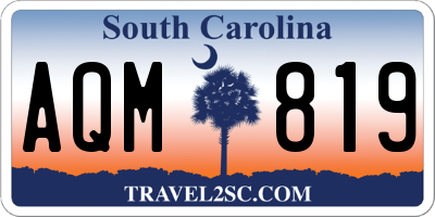 SC license plate AQM819