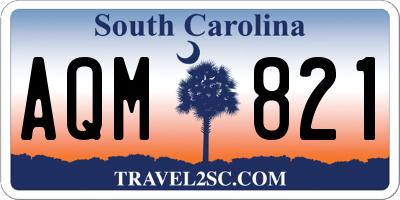SC license plate AQM821