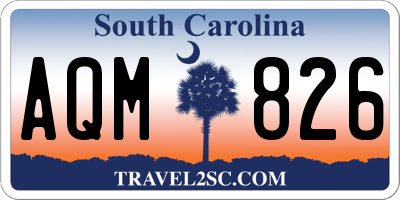 SC license plate AQM826
