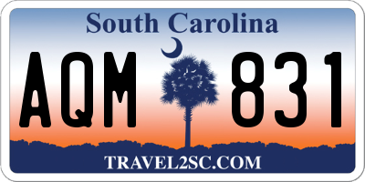 SC license plate AQM831