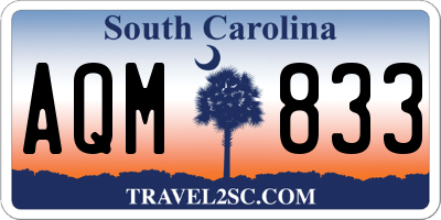 SC license plate AQM833