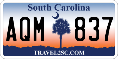 SC license plate AQM837