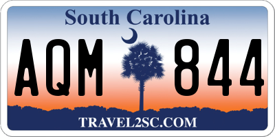 SC license plate AQM844