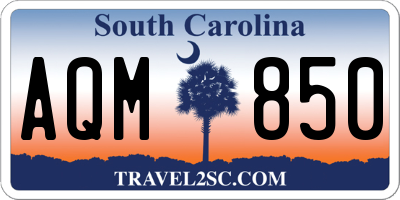 SC license plate AQM850