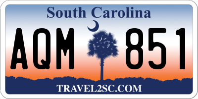 SC license plate AQM851