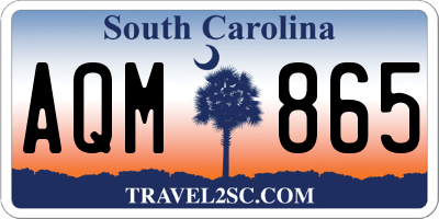SC license plate AQM865