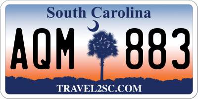 SC license plate AQM883