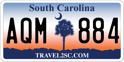 SC license plate AQM884