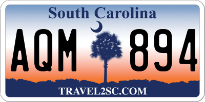 SC license plate AQM894