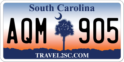 SC license plate AQM905