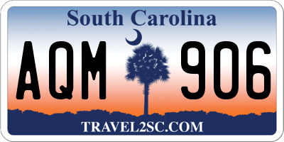 SC license plate AQM906