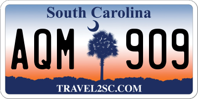 SC license plate AQM909