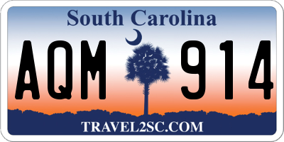 SC license plate AQM914