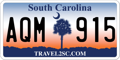 SC license plate AQM915