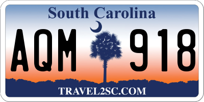 SC license plate AQM918