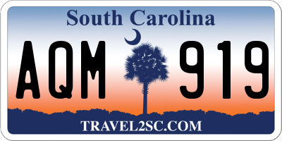 SC license plate AQM919