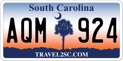 SC license plate AQM924