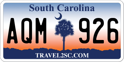 SC license plate AQM926