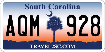 SC license plate AQM928