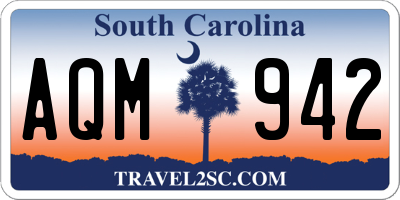 SC license plate AQM942