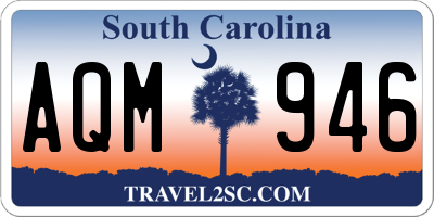 SC license plate AQM946