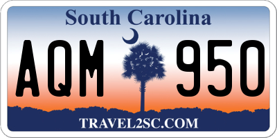 SC license plate AQM950