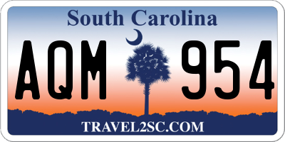 SC license plate AQM954