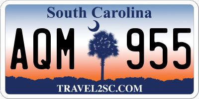 SC license plate AQM955