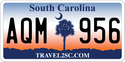SC license plate AQM956