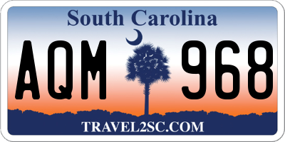 SC license plate AQM968
