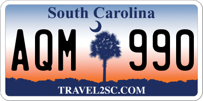 SC license plate AQM990