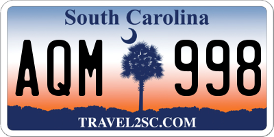 SC license plate AQM998