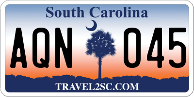 SC license plate AQN045