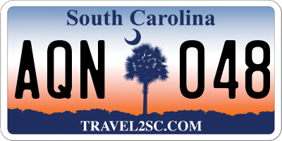 SC license plate AQN048