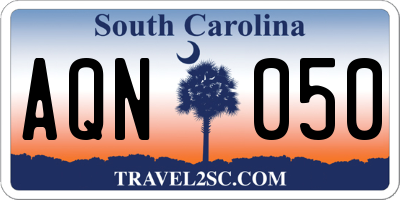 SC license plate AQN050