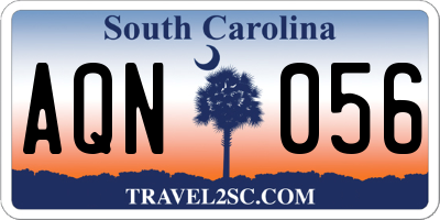 SC license plate AQN056