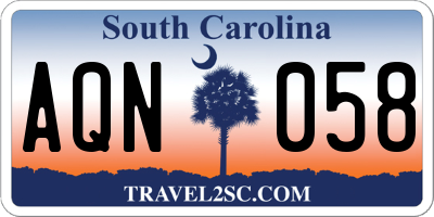 SC license plate AQN058