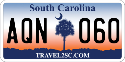 SC license plate AQN060
