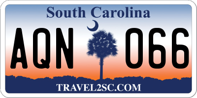 SC license plate AQN066